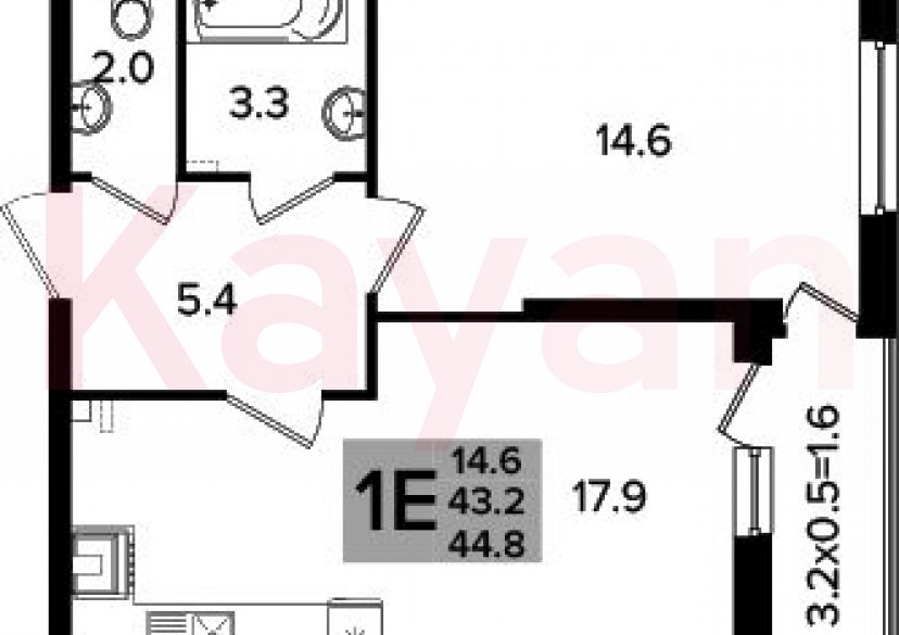 Продажа 2-комн. квартиры, 43.2 кв.м фото 0