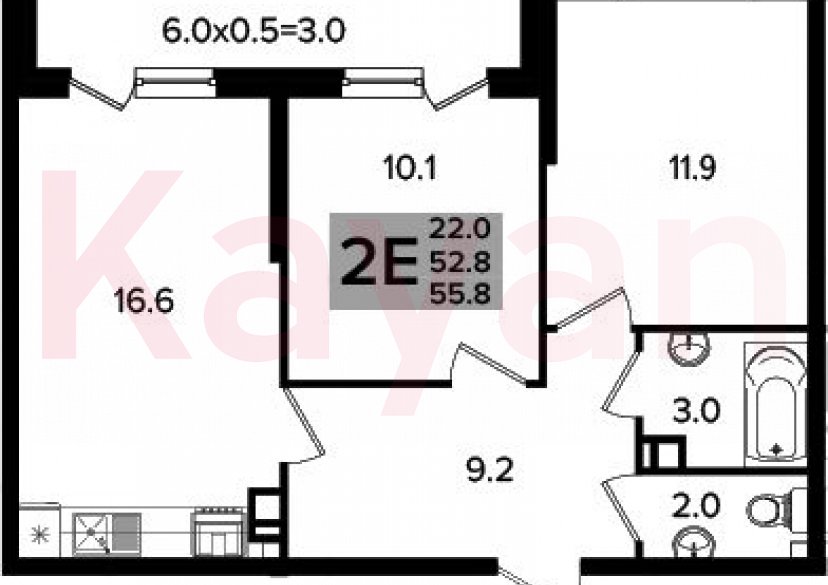 Продажа 3-комн. квартиры, 52.8 кв.м фото 0