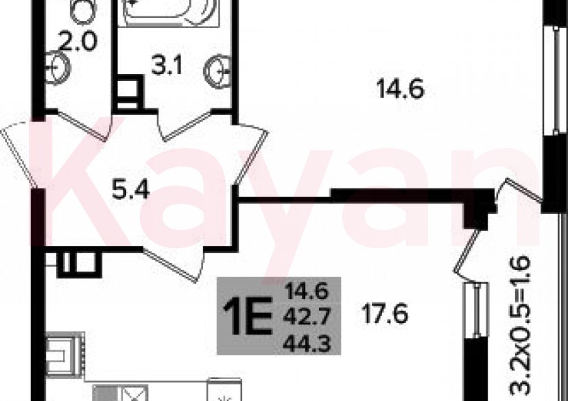 Продажа 2-комн. квартиры, 42.7 кв.м фото 0