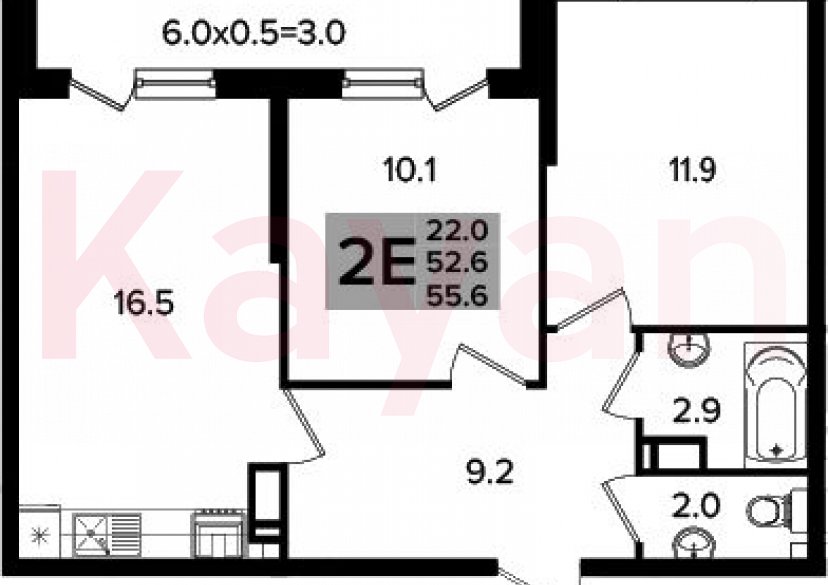 Продажа 3-комн. квартиры, 52.6 кв.м фото 0