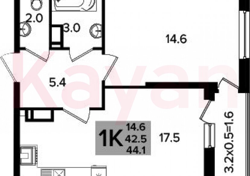 Продажа 2-комн. квартиры, 42.5 кв.м фото 0