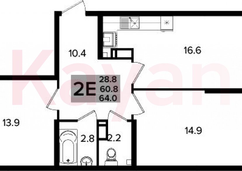 Продажа 3-комн. квартиры, 60.8 кв.м фото 0