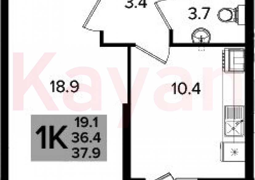 Продажа 1-комн. квартиры, 36.4 кв.м фото 0