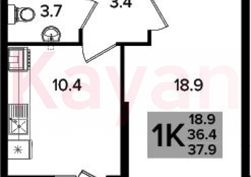 Продажа 1-комн. квартиры, 36.4 кв.м фото 0