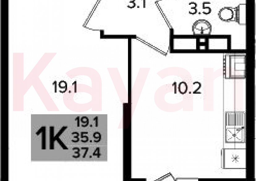 Продажа 1-комн. квартиры, 35.9 кв.м фото 0