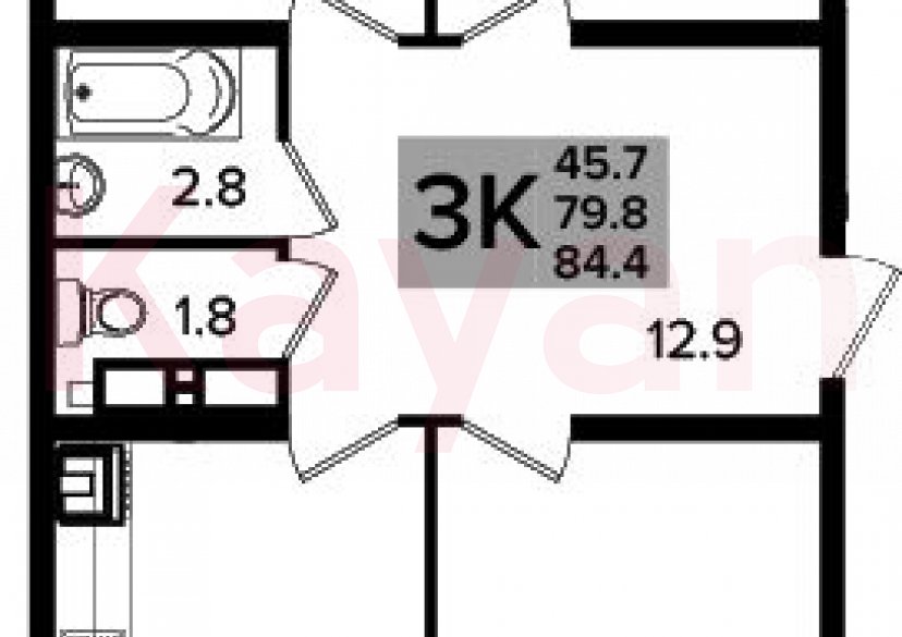 Продажа 4-комн. квартиры, 79.8 кв.м фото 0