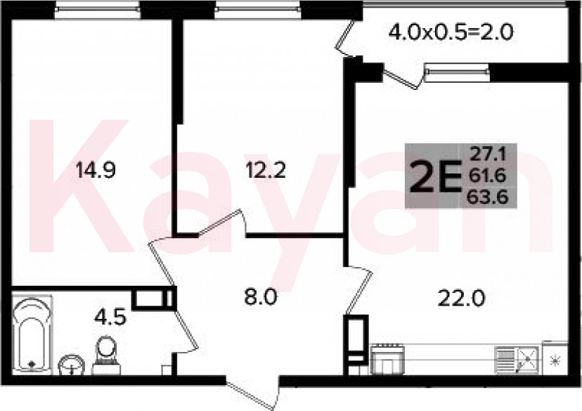 Продажа 3-комн. квартиры, 61.6 кв.м фото 0