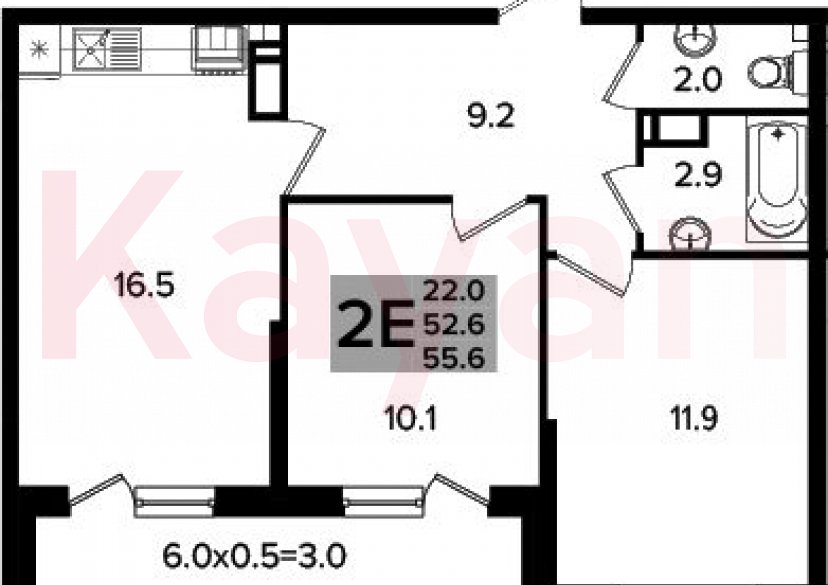 Продажа 3-комн. квартиры, 52.6 кв.м фото 0