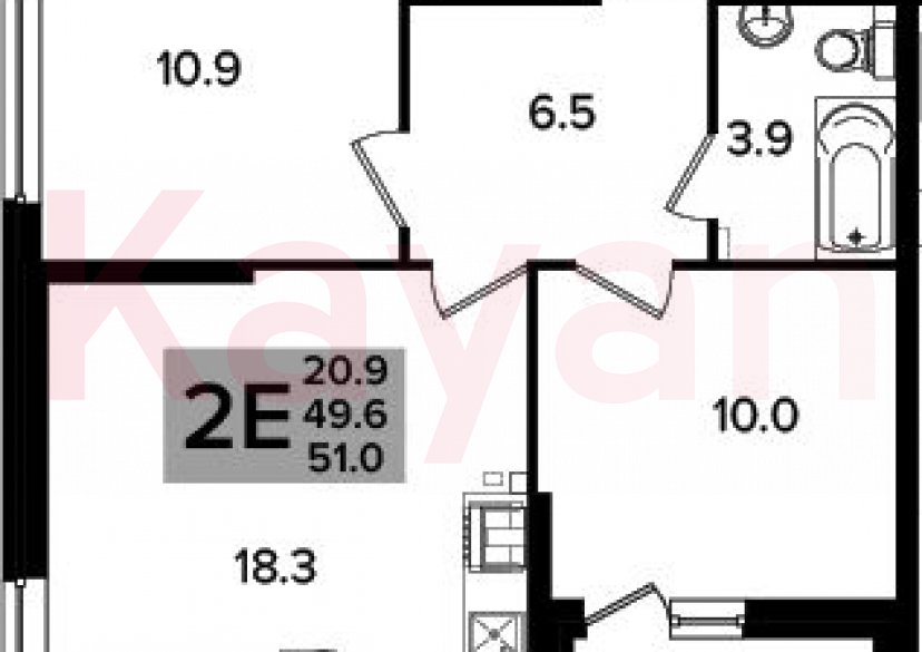 Продажа 3-комн. квартиры, 49.6 кв.м фото 0