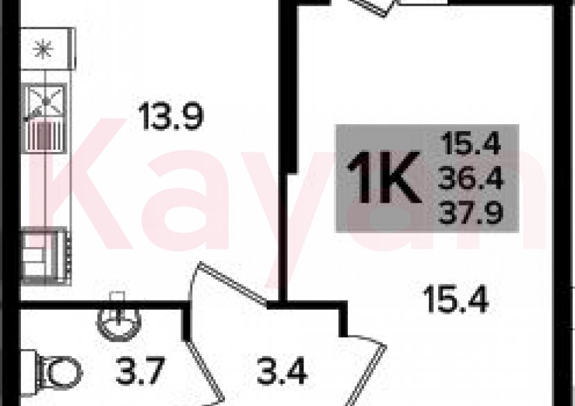 Продажа 1-комн. квартиры, 36.4 кв.м фото 0