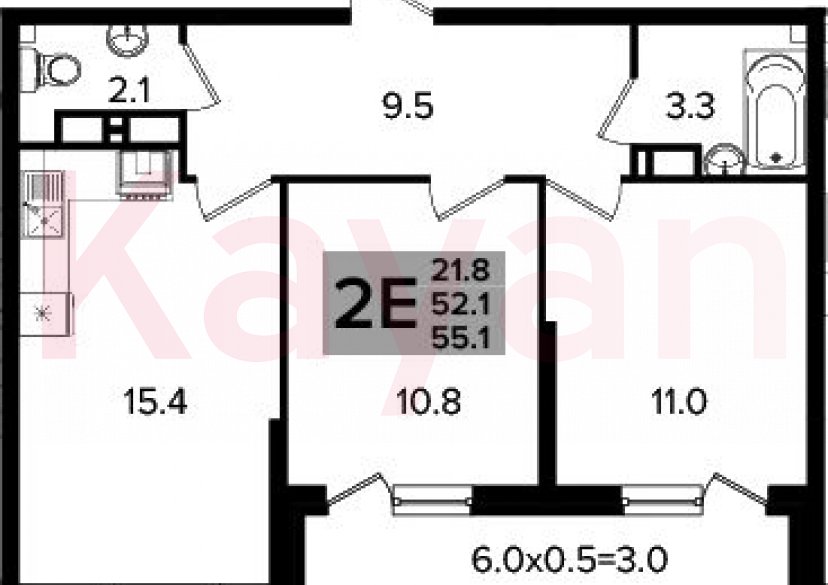 Продажа 3-комн. квартиры, 52.1 кв.м фото 0