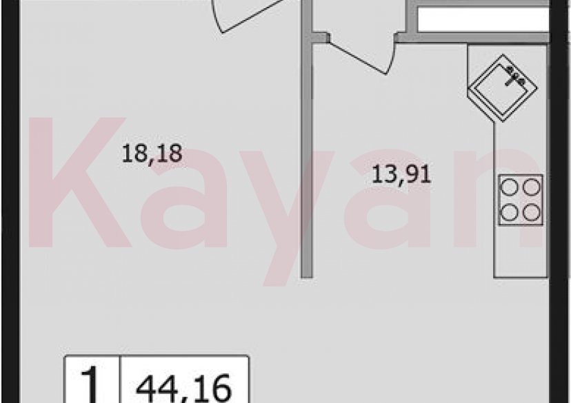 Продажа 1-комн. квартиры, 40.5 кв.м фото 0