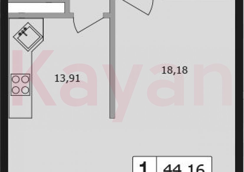 Продажа 1-комн. квартиры, 40.54 кв.м фото 0