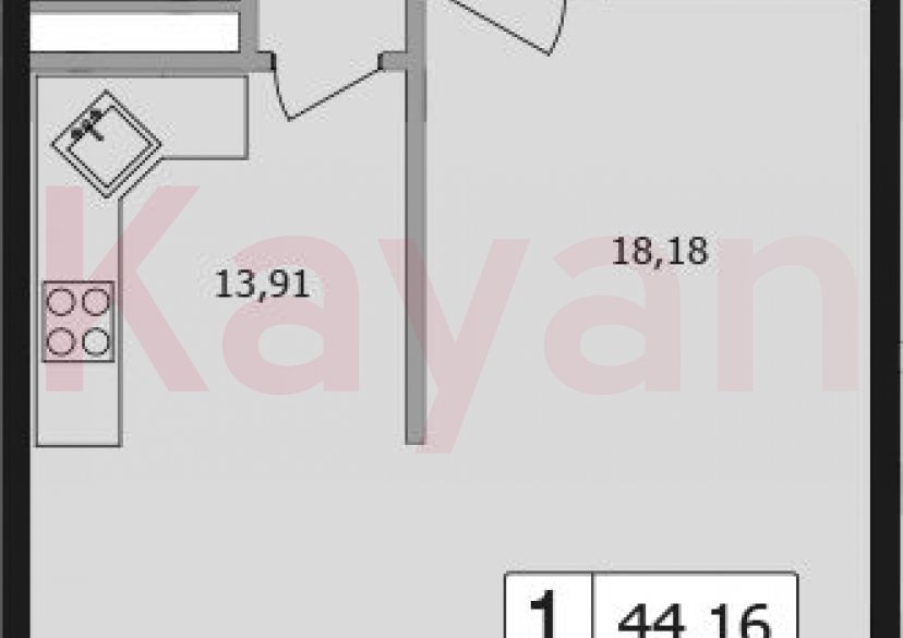 Продажа 1-комн. квартиры, 40.54 кв.м фото 0