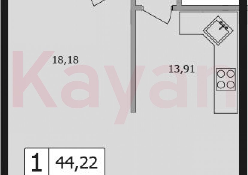 Продажа 1-комн. квартиры, 40.54 кв.м фото 0