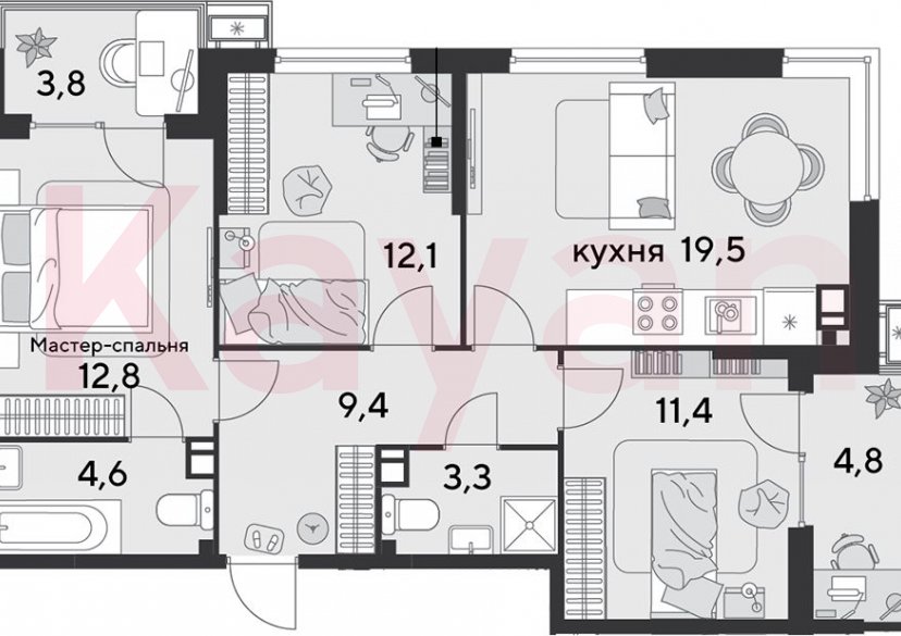 Продажа 4-комн. квартиры, 73.1 кв.м фото 0