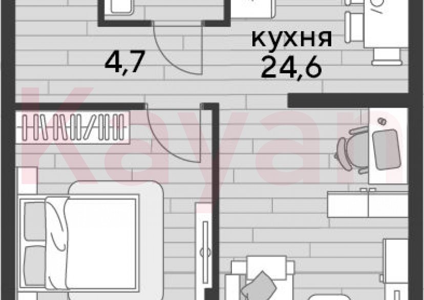 Продажа 1-комн. квартиры, 48.4 кв.м фото 0