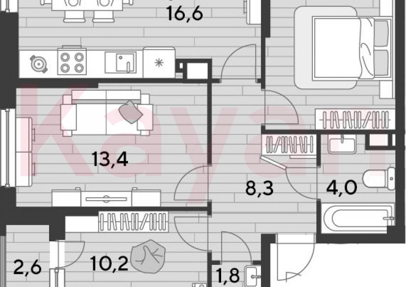 Продажа 3-комн. квартиры, 67.1 кв.м фото 0