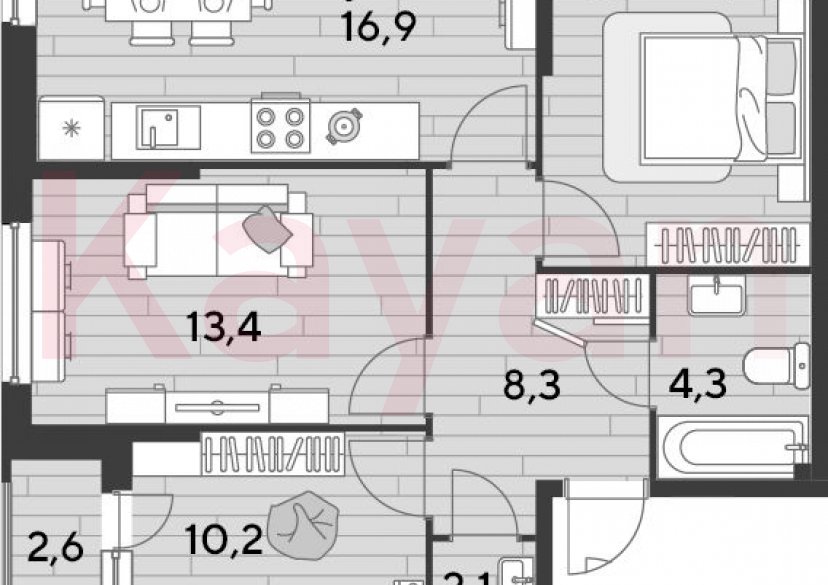 Продажа 3-комн. квартиры, 68 кв.м фото 0