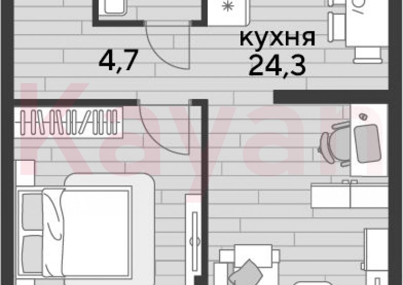 Продажа 1-комн. квартиры, 47.7 кв.м фото 0