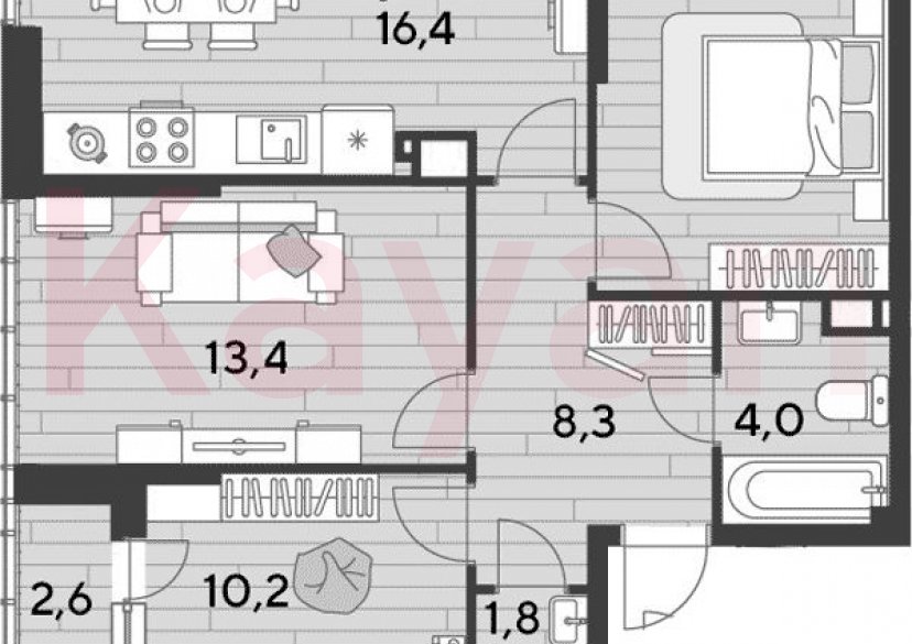 Продажа 3-комн. квартиры, 66.8 кв.м фото 0