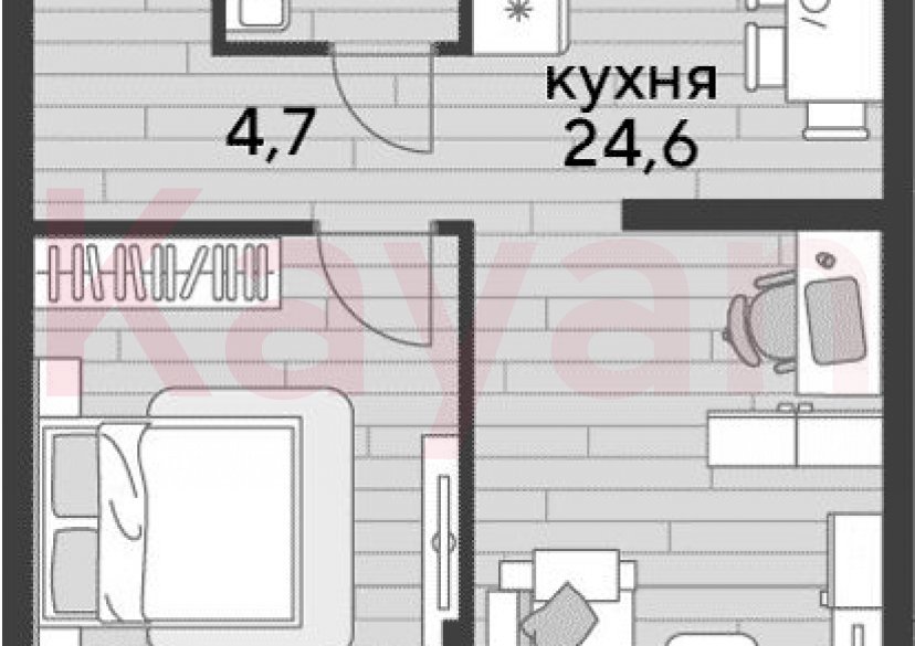 Продажа 1-комн. квартиры, 47.7 кв.м фото 0