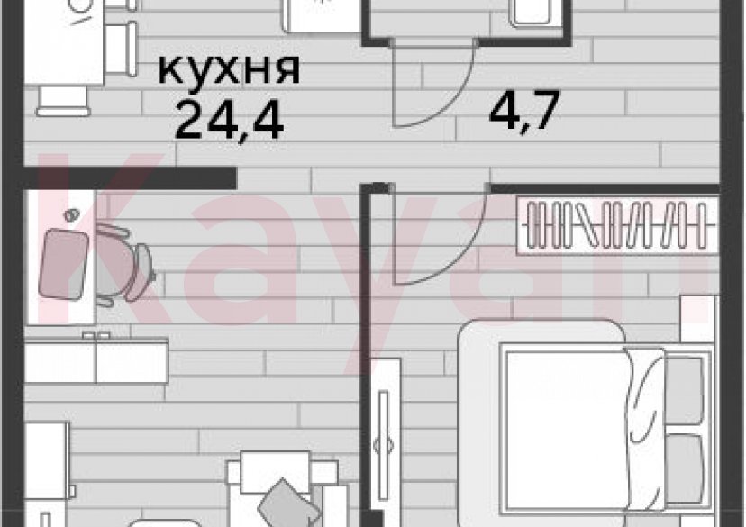 Продажа 1-комн. квартиры, 47.9 кв.м фото 0