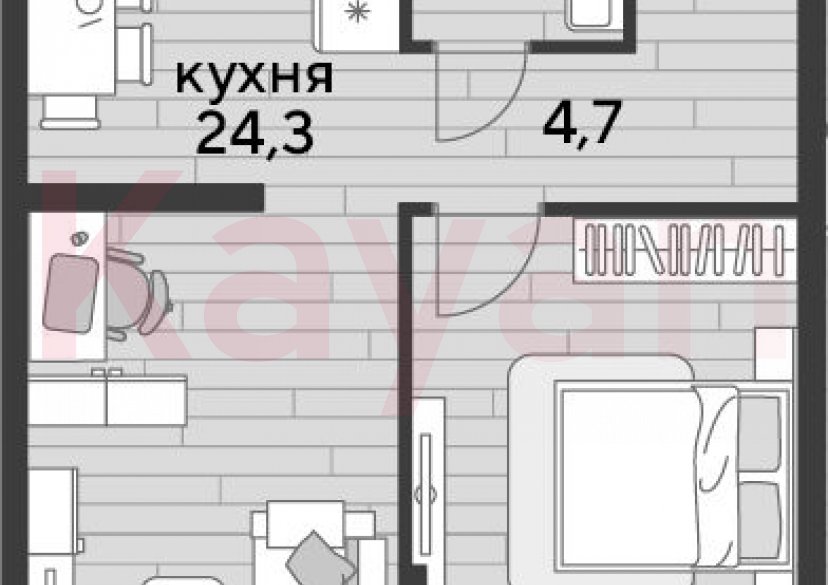 Продажа 1-комн. квартиры, 47.7 кв.м фото 0