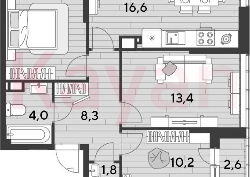 Продажа 3-комн. квартиры, 67.1 кв.м фото 0