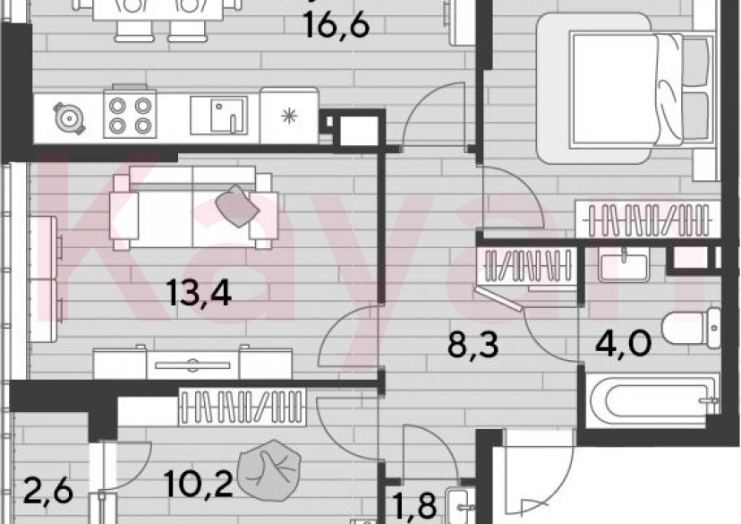 Продажа 3-комн. квартиры, 67.1 кв.м фото 0