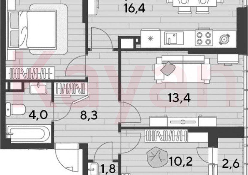 Продажа 3-комн. квартиры, 66.8 кв.м фото 0