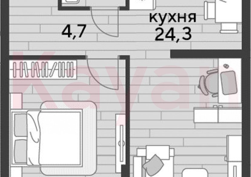 Продажа 1-комн. квартиры, 47.7 кв.м фото 0