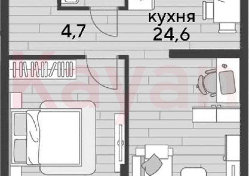 Продажа 1-комн. квартиры, 47.7 кв.м фото 0