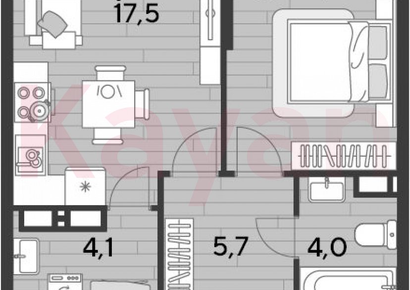 Продажа 1-комн. квартиры, 44.1 кв.м фото 0