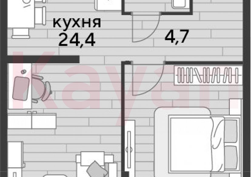 Продажа 1-комн. квартиры, 47.9 кв.м фото 0