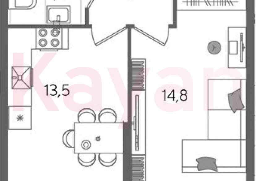 Продажа 1-комн. квартиры, 38.6 кв.м фото 0