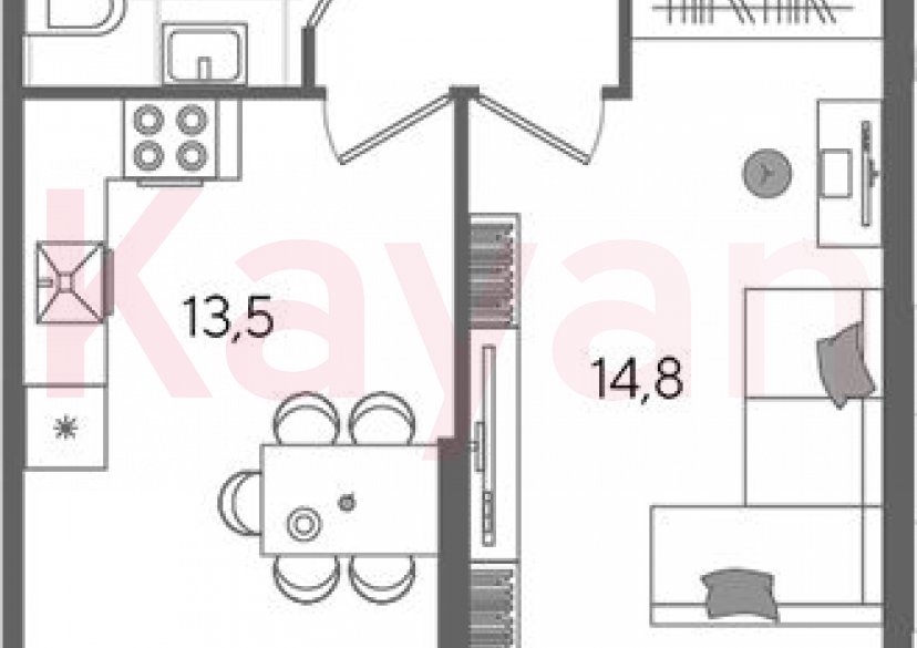 Продажа 1-комн. квартиры, 38.6 кв.м фото 0