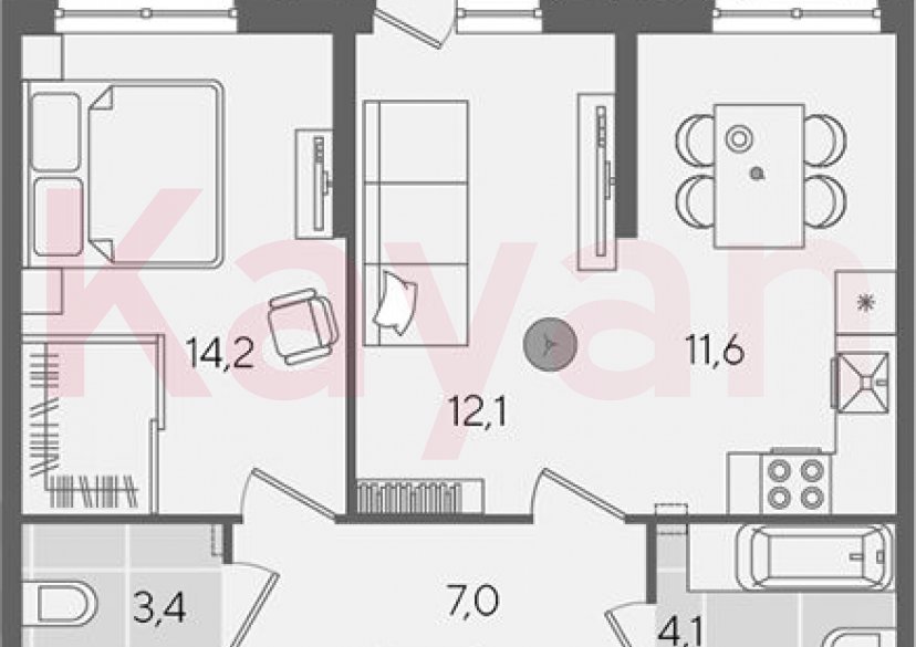 Продажа 2-комн. квартиры, 52.4 кв.м фото 0