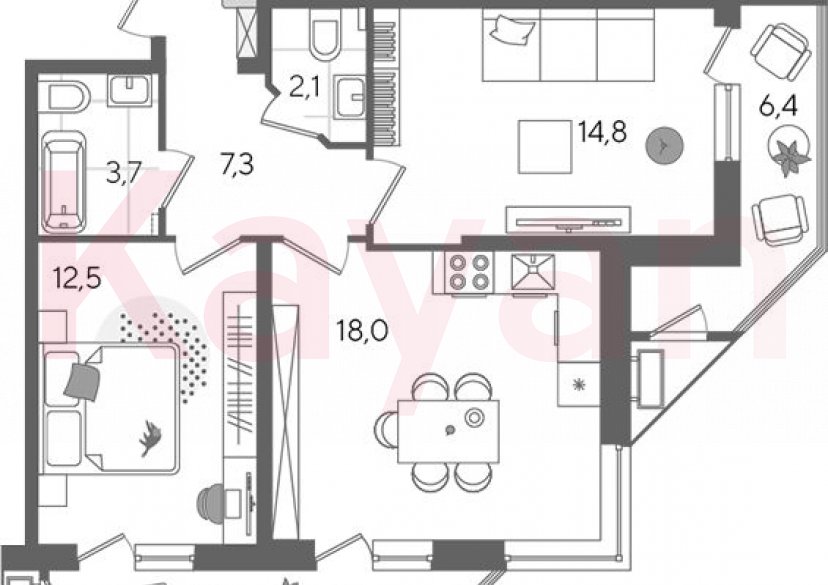 Продажа 3-комн. квартиры, 58.4 кв.м фото 0