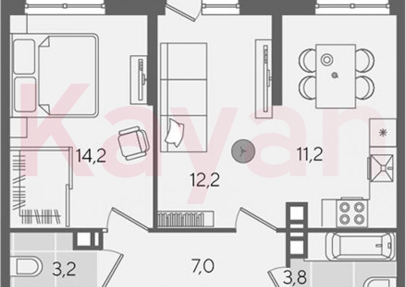 Продажа 2-комн. квартиры, 51.6 кв.м фото 0