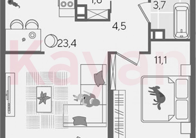 Продажа 2-комн. квартиры, 44.5 кв.м фото 0