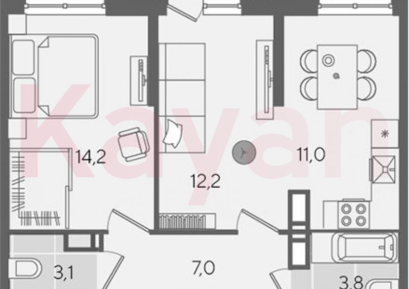 Продажа 2-комн. квартиры, 51.3 кв.м фото 0