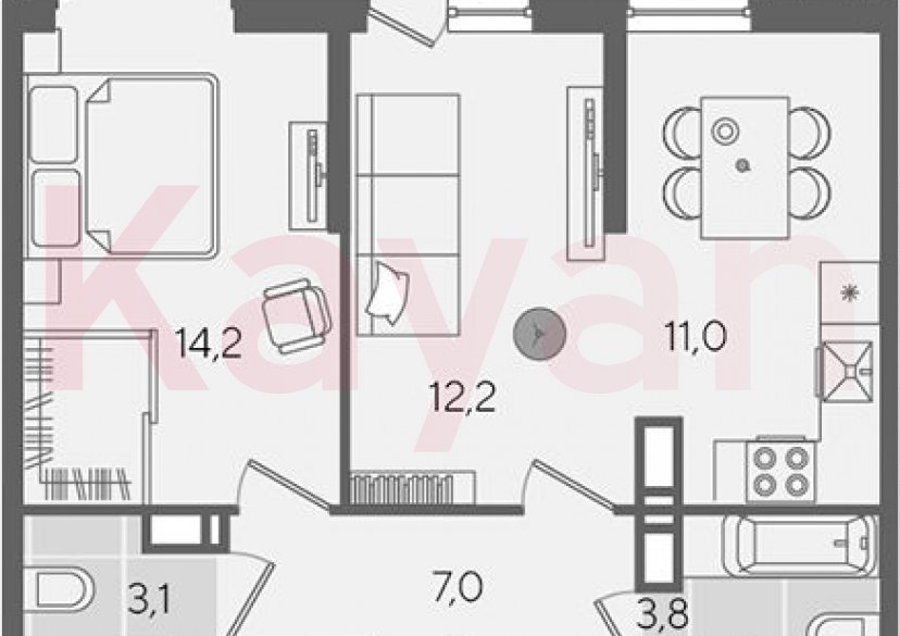 Продажа 2-комн. квартиры, 51.3 кв.м фото 0