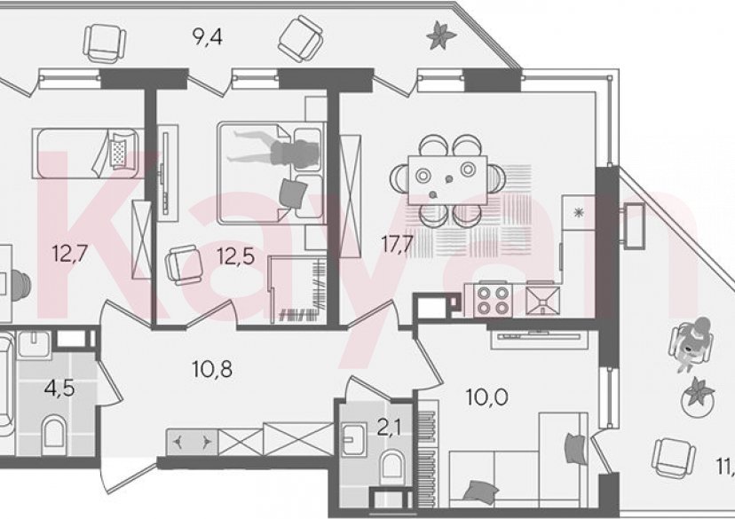 Продажа 4-комн. квартиры, 70.3 кв.м фото 0