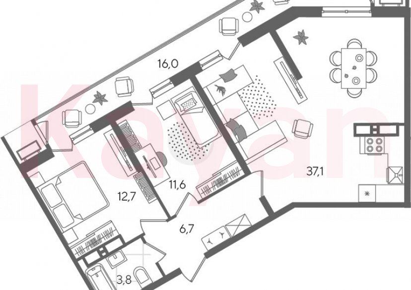 Продажа 3-комн. квартиры, 71.9 кв.м фото 0