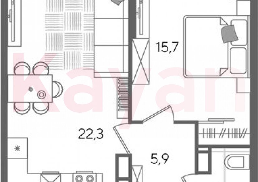 Продажа 2-комн. квартиры, 48.3 кв.м фото 0