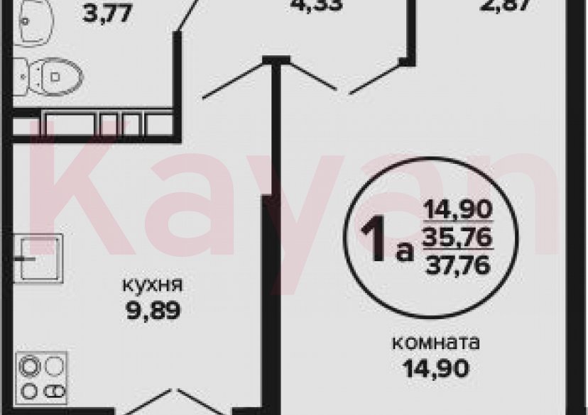 Продажа 1-комн. квартиры, 35.76 кв.м фото 0