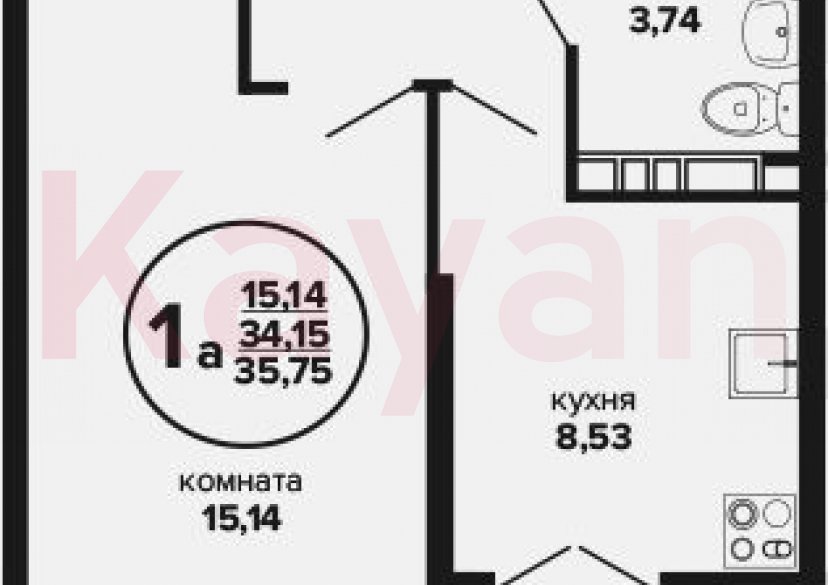 Продажа 1-комн. квартиры, 34.05 кв.м фото 0