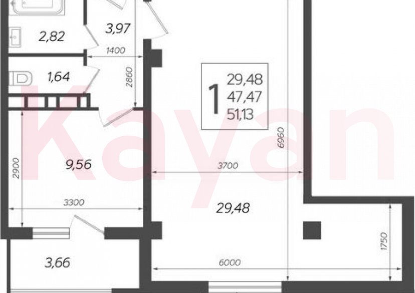 Продажа 1-комн. квартиры, 47.47 кв.м фото 0