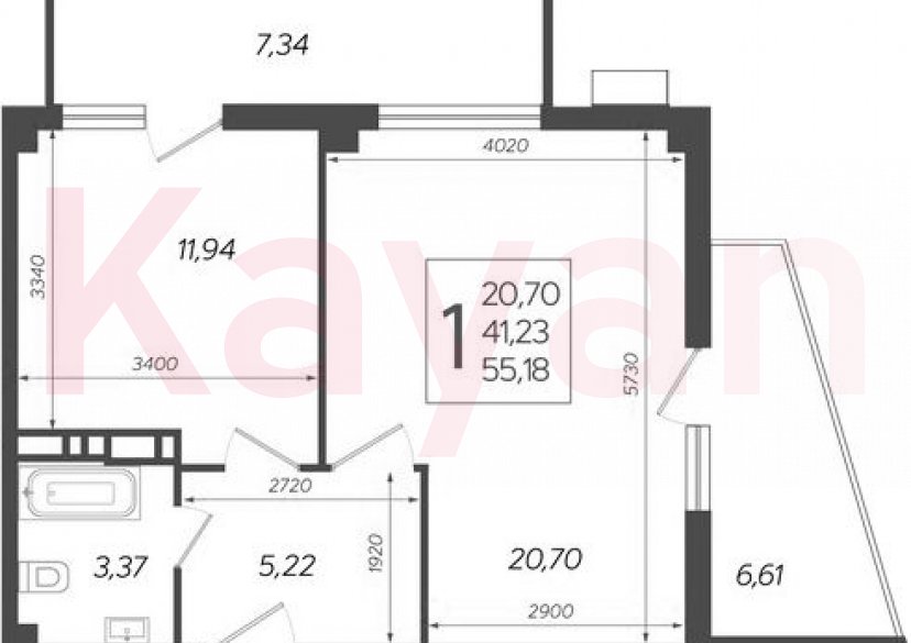 Продажа 1-комн. квартиры, 41.23 кв.м фото 0